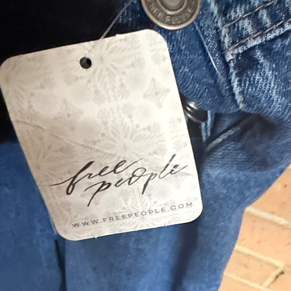We The Free Denim Blue Wide-Leg Overalls - Picture 4 of 6